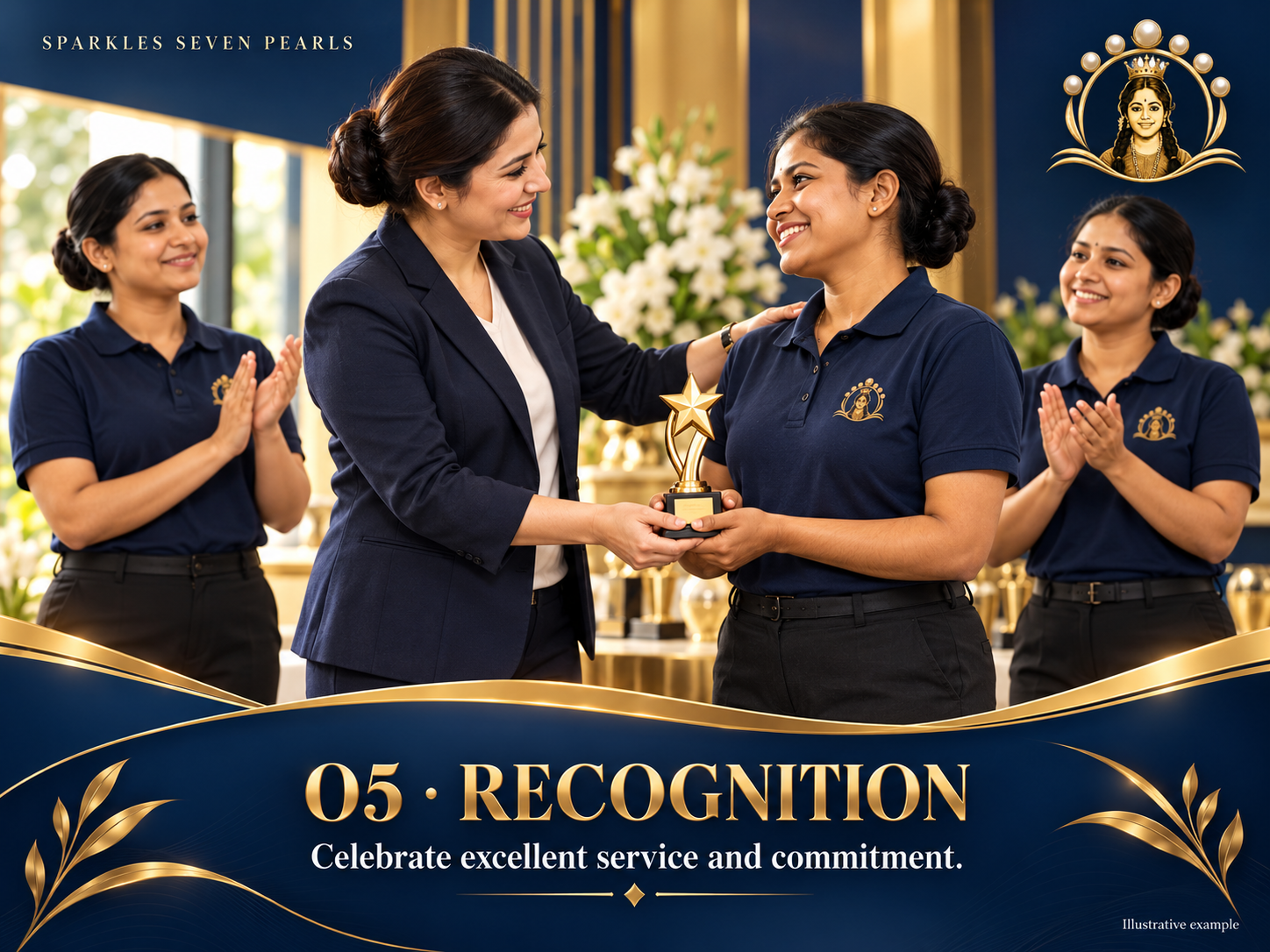 Illustrative example: Team member receiving a service appreciation award