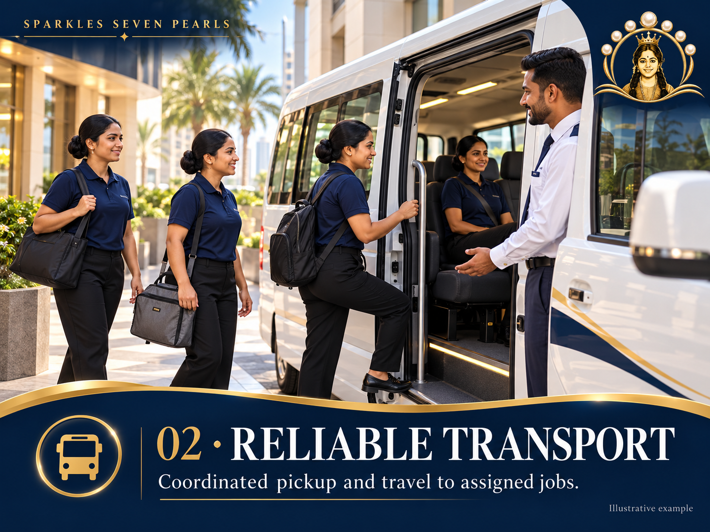 Illustrative example: Staff boarding coordinated transport