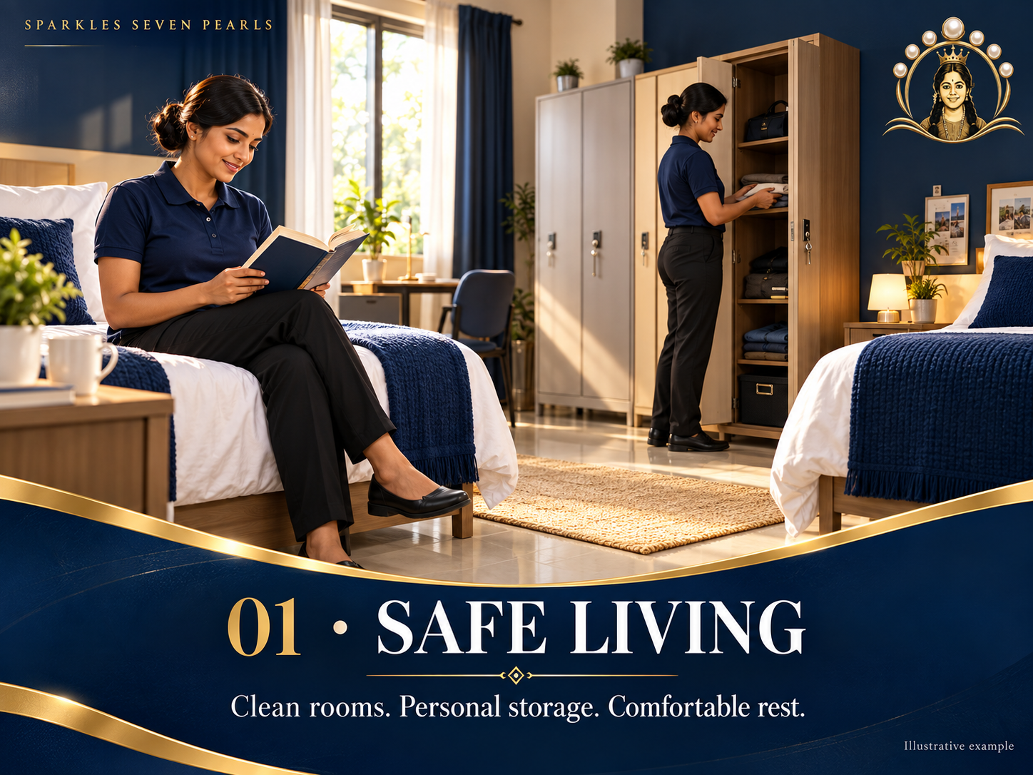 Illustrative example: Staff in comfortable shared accommodation