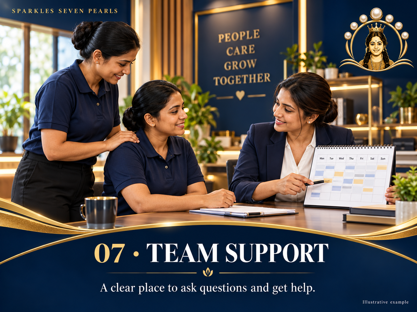 Illustrative example: Coordinator discussing schedules with staff