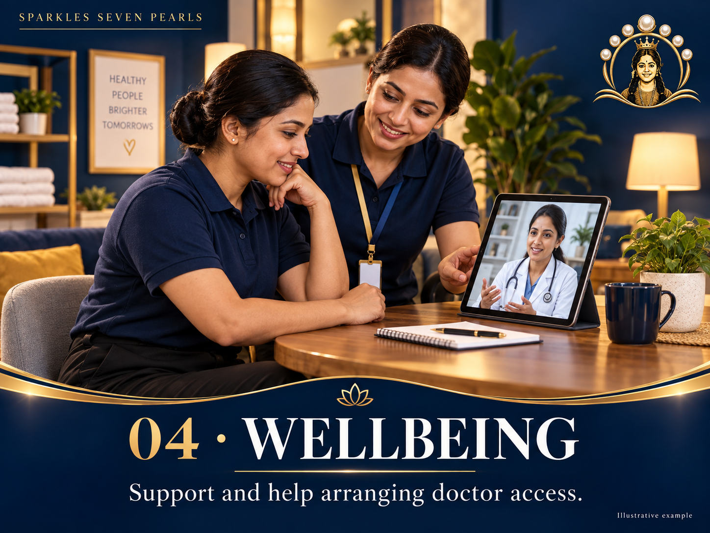 Illustrative example: Staff member receiving help with doctor access